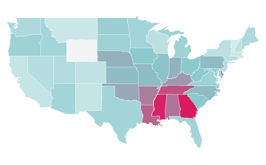 Affinity by region — Hot sauce, United States