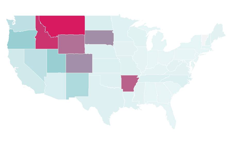 Affinity by region — Hot spring, United States