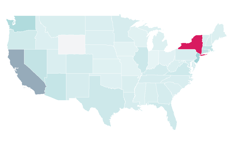 Affinity by region — Hourglass Cosmetics, United States
