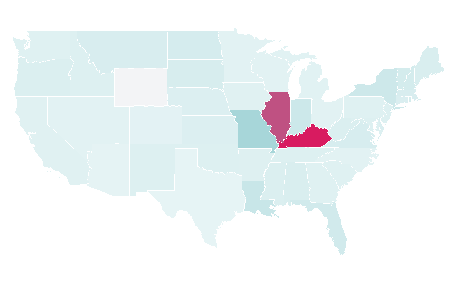 Affinity by region — House of Bourbon, United States