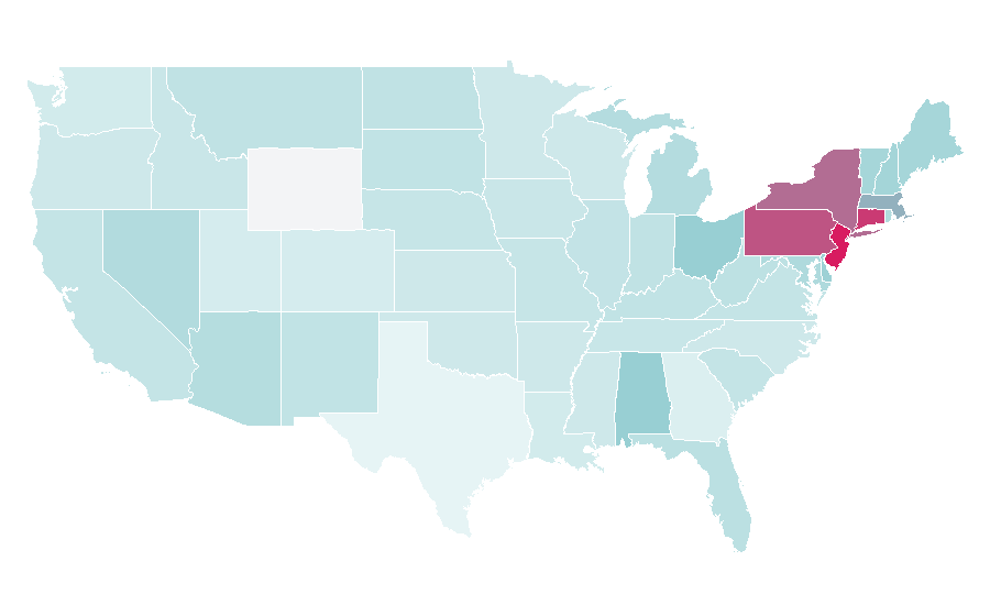 Affinity by region — howard stern show, United States