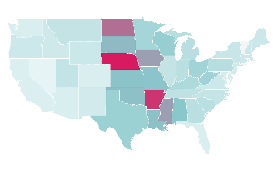 Affinity by region — Hudl, United States