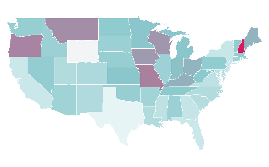 Affinity by region — Huey Lewis and the News, United States
