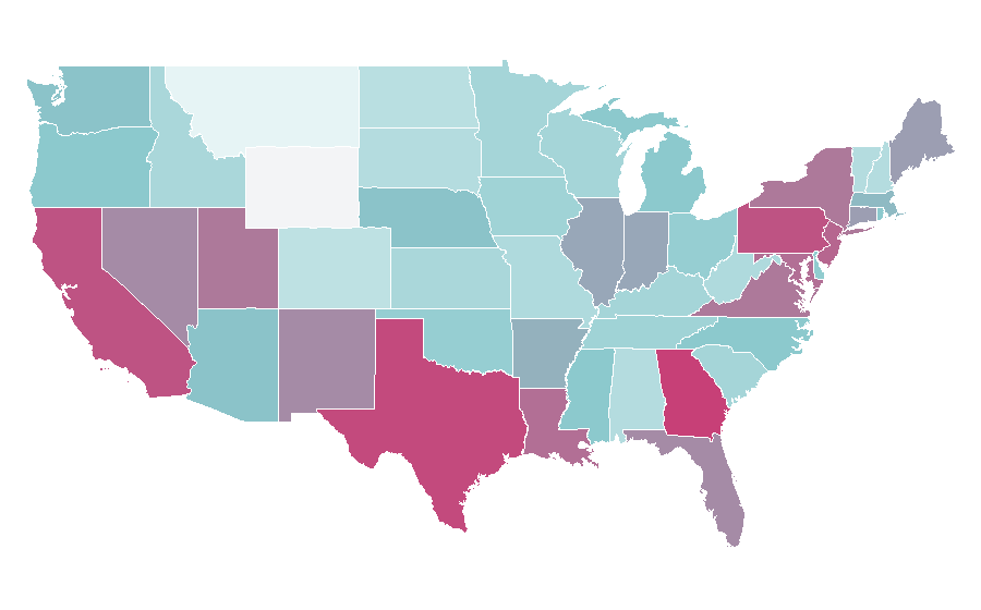 Affinité par région — Hug, États-Unis
