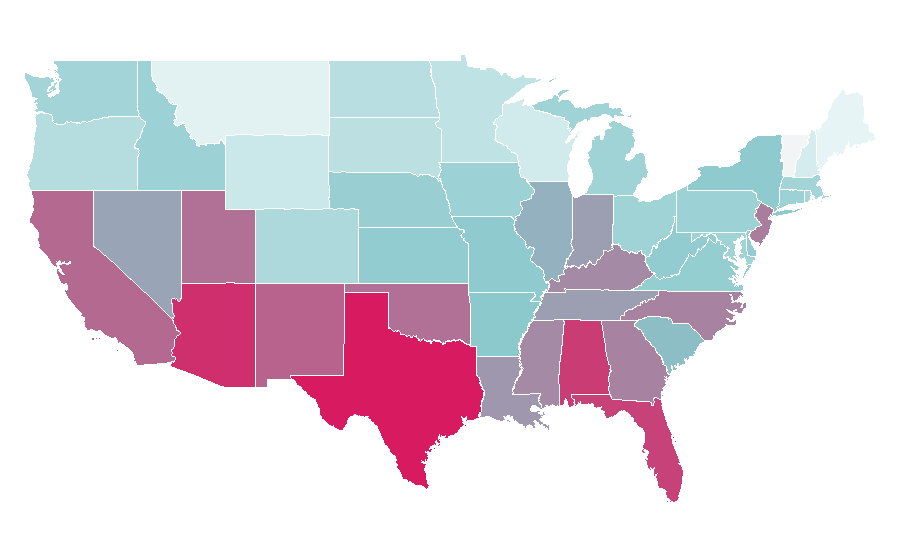 Affinity by region — Hulk (comics), United States
