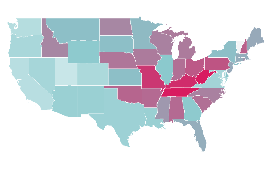 Affinity by region — Hulk Hogan, United States
