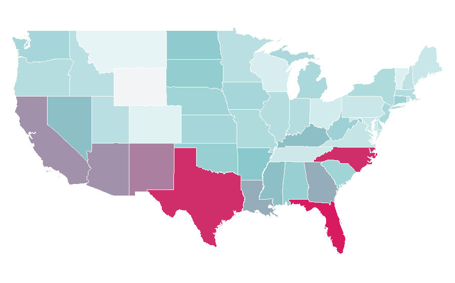 Afinidad por región — Human body, Estados Unidos