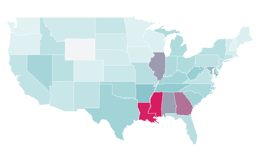 Affinity by region — Human Hair Extensions, United States