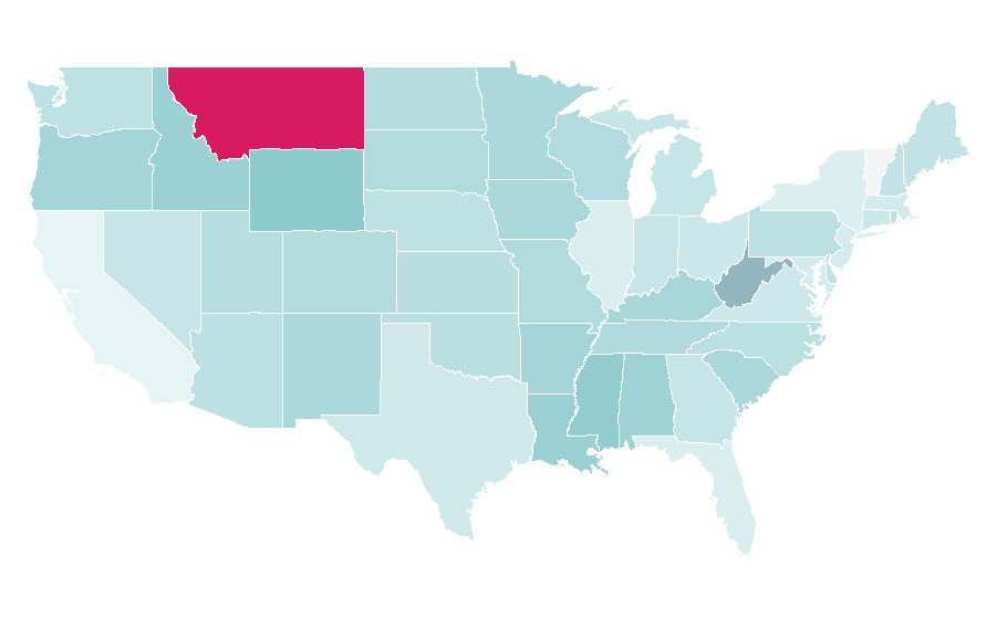 Affinity by region — hunting and fishing, United States