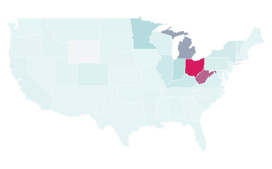 Affinity by region — Huntington, West Virginia, United States