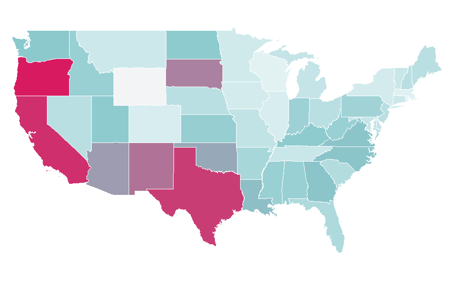Affinity by region — Hydrogen, United States