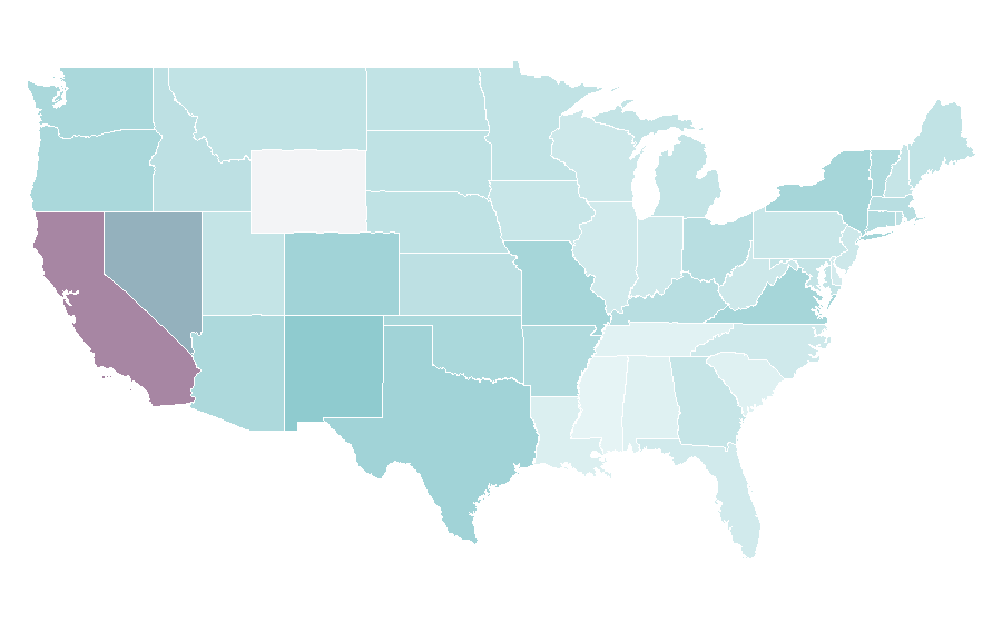 Affinity by region — Hydroponics, United States