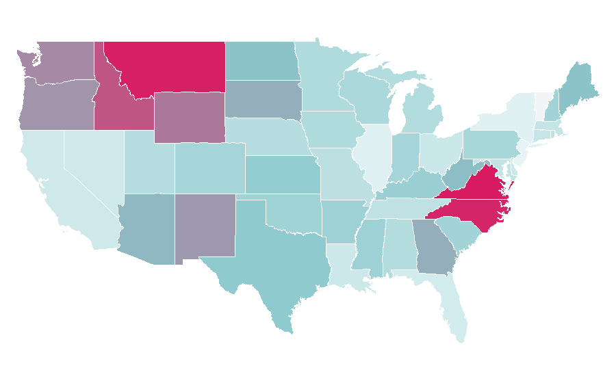 Affinity by region — Hydropower, United States
