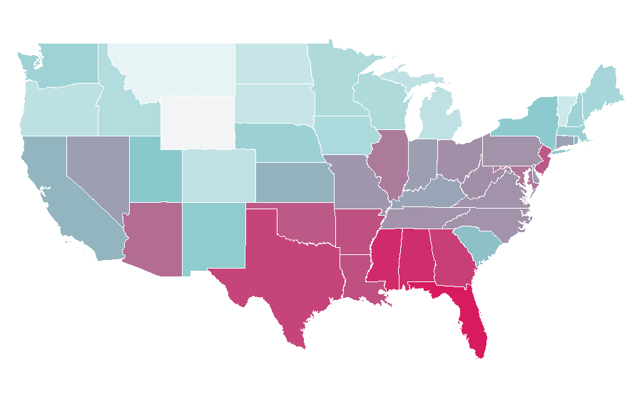Affinity by region — Hyundai Elantra, United States