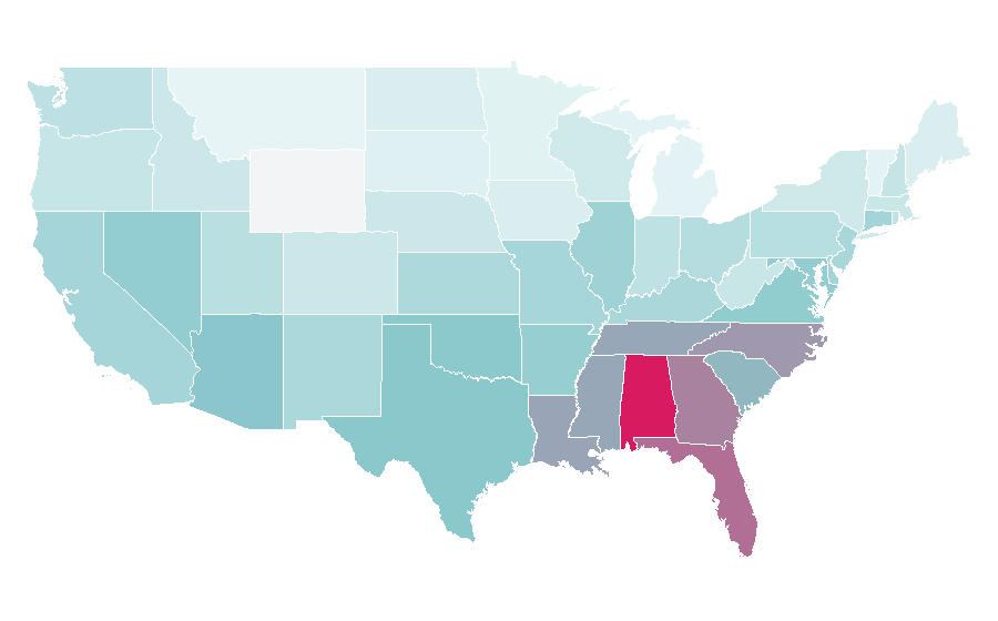 Affinity by region — Hyundai Genesis, United States