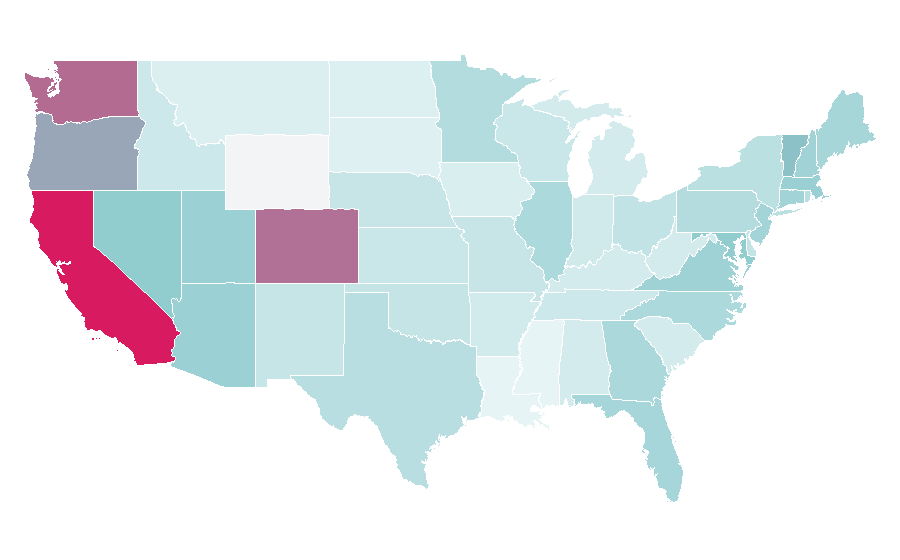 Affinity by region — Hyundai Ioniq, United States