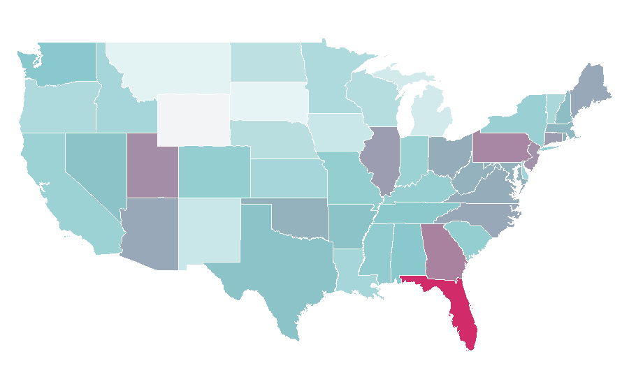 Affinity by region — Hyundai Kona, United States