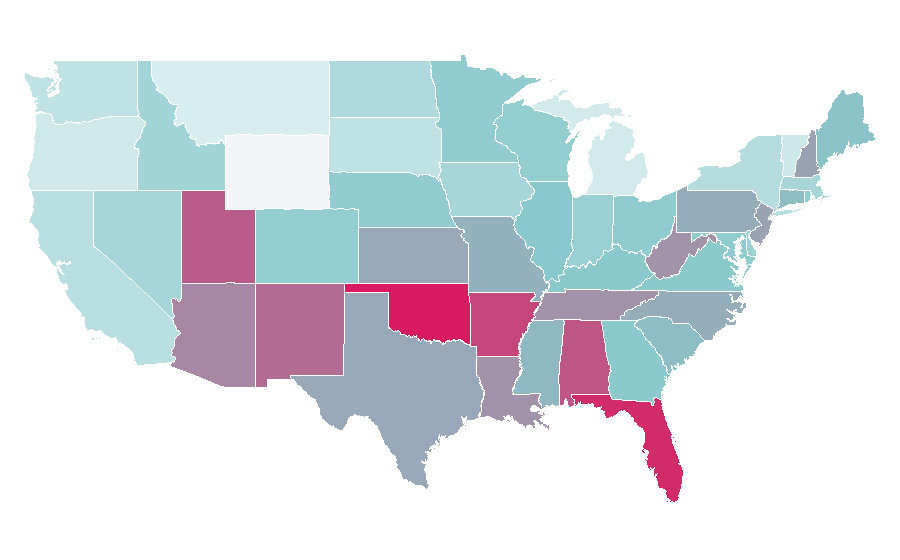 Affinity by region — Hyundai Santa Fe, United States