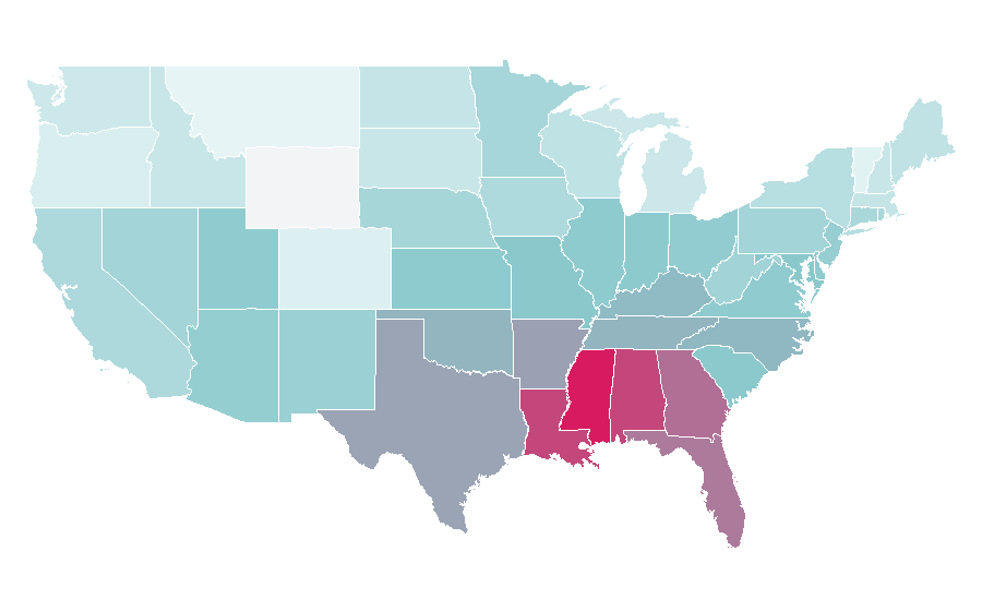 Affinity by region — Hyundai Sonata, United States