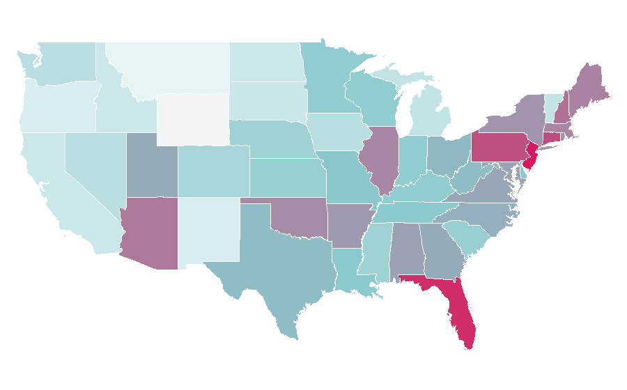 Affinity by region — Hyundai Tucson, United States