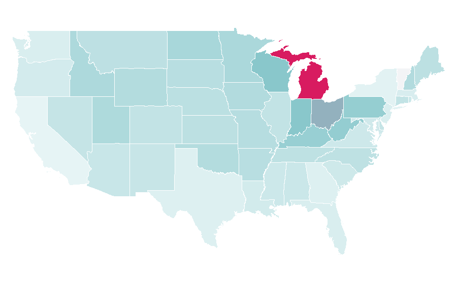 Affinity by region — I Prevail, United States