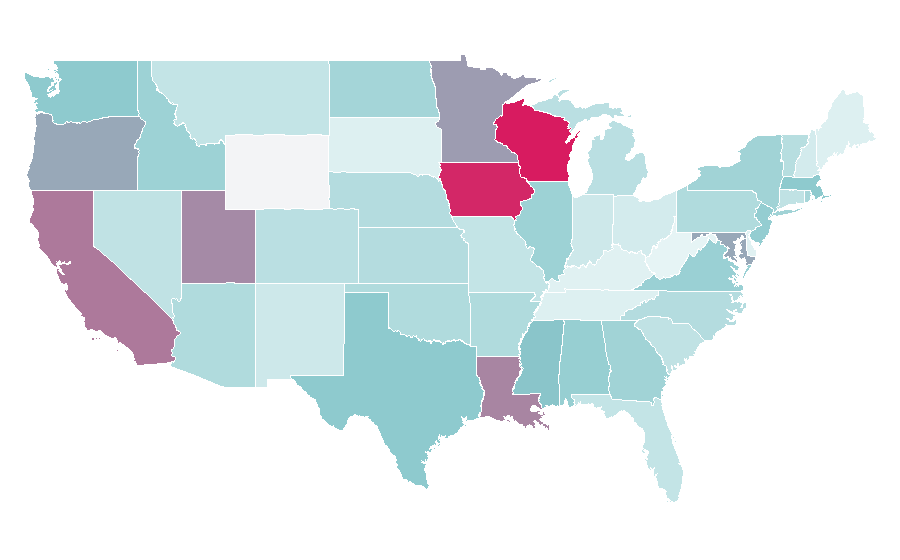 Affinity by region — Ice cream sandwich, United States