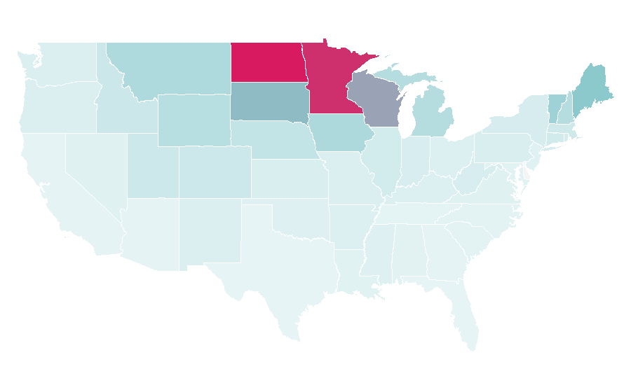 Affinity by region — Ice fishing, United States