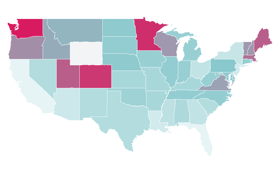 Affinity by region — Icelandic language, United States