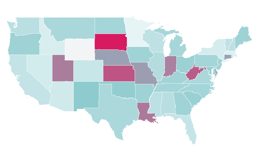 Affinität nach Region — Icing (food), USA