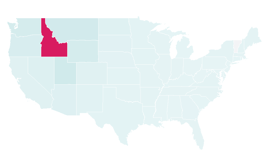 Afinidad por región — Idaho, Estados Unidos