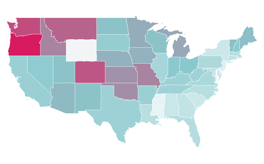 Affinity by region — Idiocracy, United States