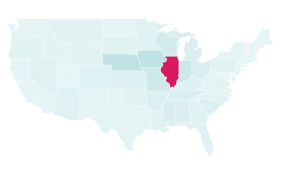 Affinity by region — Illinois Fighting Illini football, United States