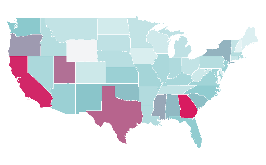 Affinity by region — Illustrator, United States