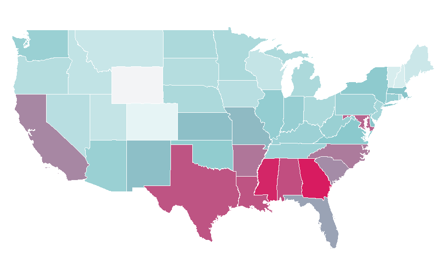 Affinity by region — Immunity (medical), United States