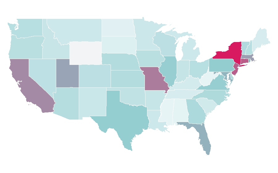 Affinity by region — In the Heights, United States
