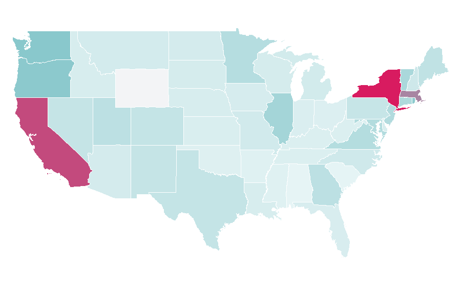 Affinity by region — In the Mood for Love, United States