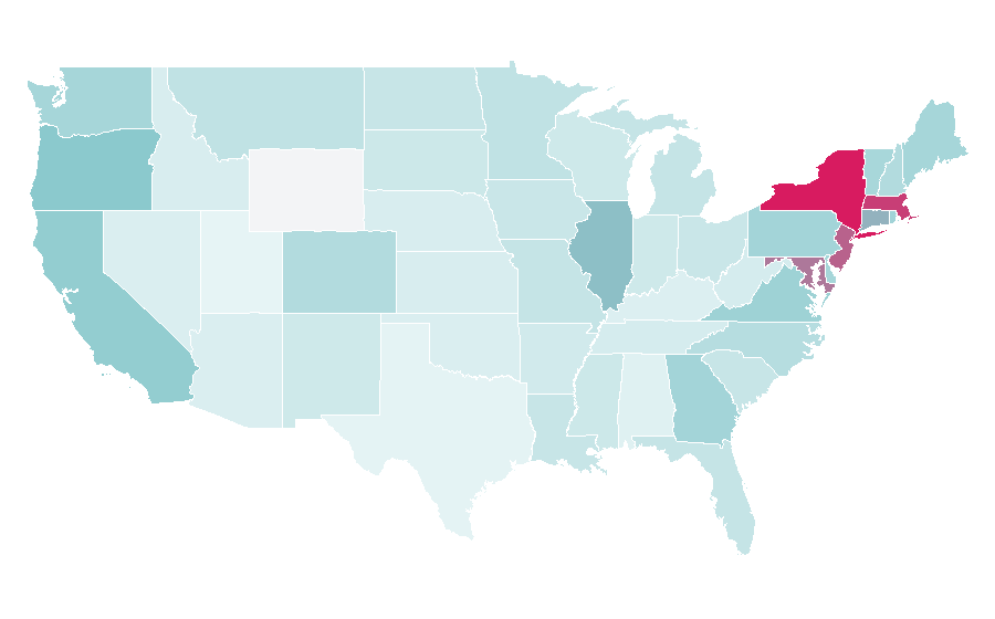 Affinity by region — In Treatment (U.S. TV series), United States