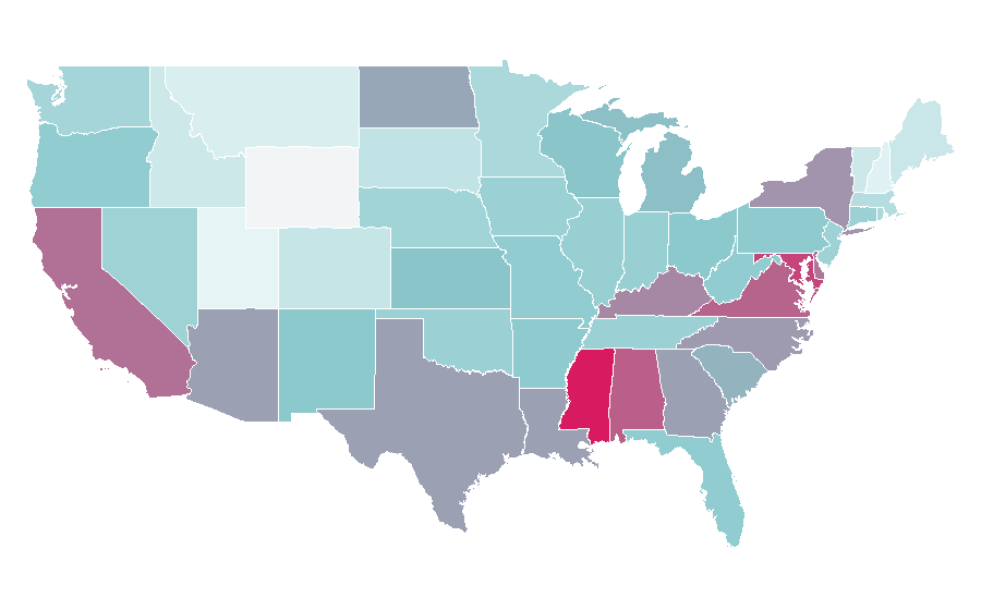 Affinity by region — Inclusion (disability rights), United States