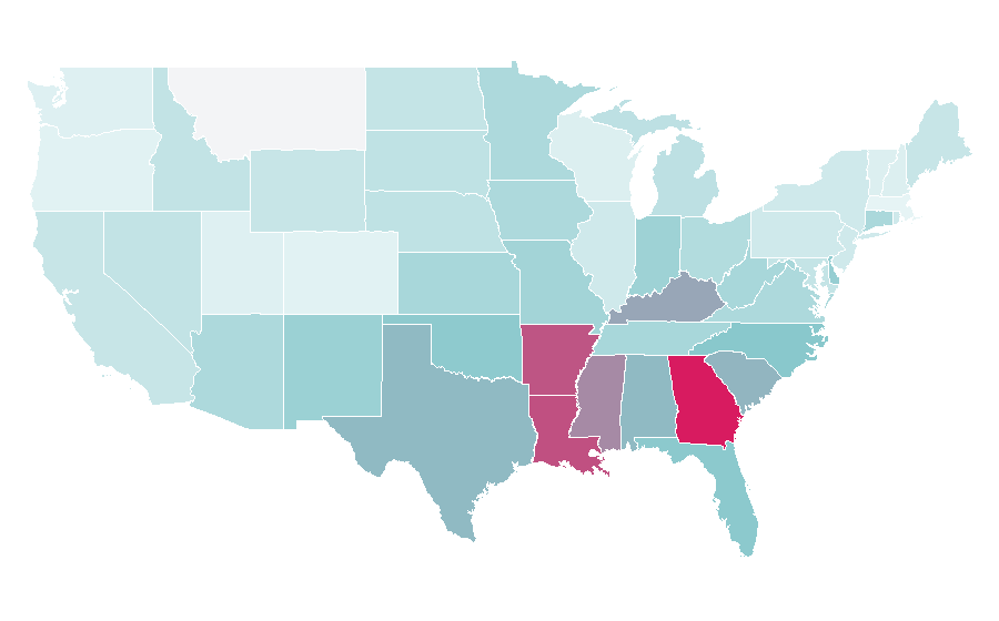 Affinité par région — Income, États-Unis