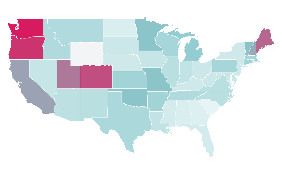 Affinity by region — Incubus (band), United States