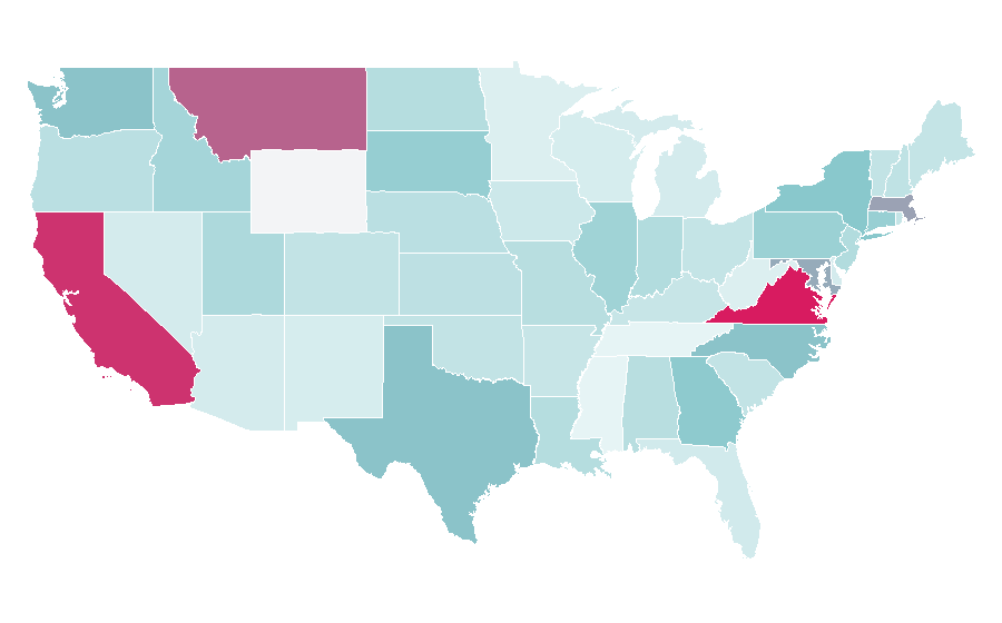 Afinidad por región — Incumbent, Estados Unidos