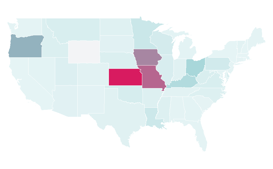 Affinité par région — Independence, États-Unis