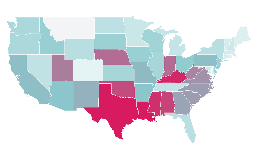 Afinidade por região — Independence Day (United States), Estados Unidos