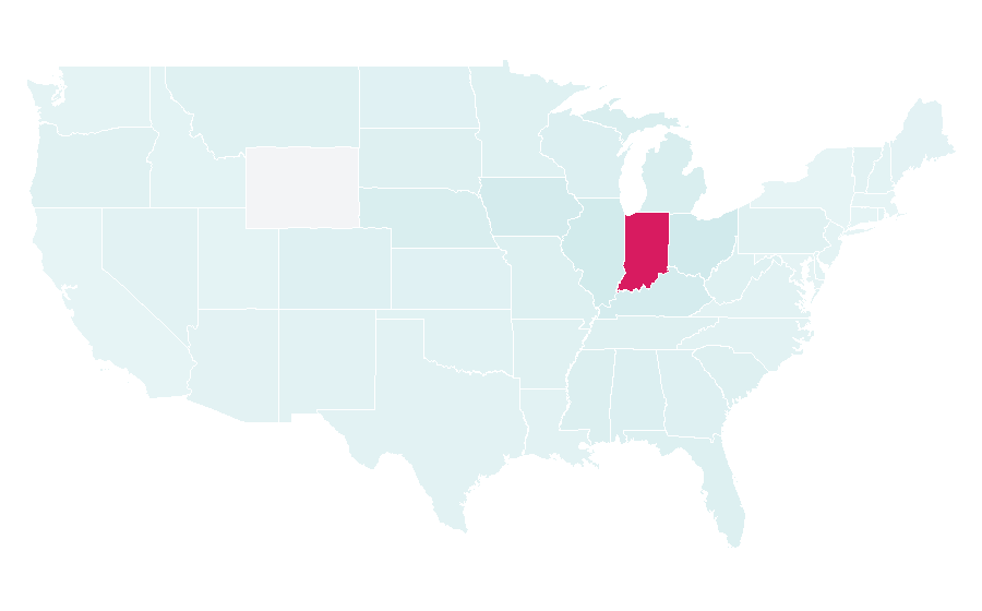 Affinity by region — Indiana Hoosiers, United States