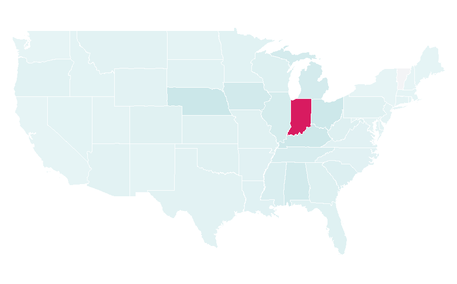 Affinità per regione — Indiana Hoosiers football, Stati Uniti