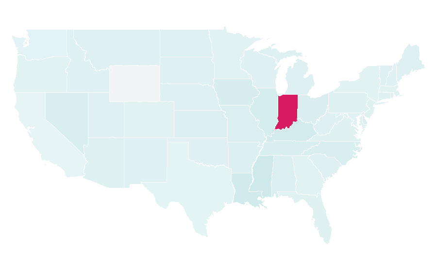 Affinity by region — Indiana State Sycamores men's basketball, United States