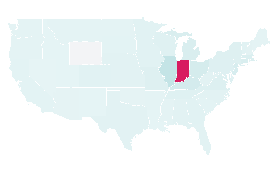 Affinity by region — Indiana University, United States