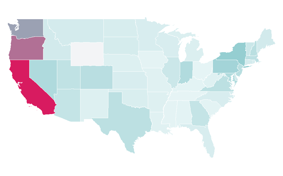 Affinity by region — Indonesian cuisine, United States