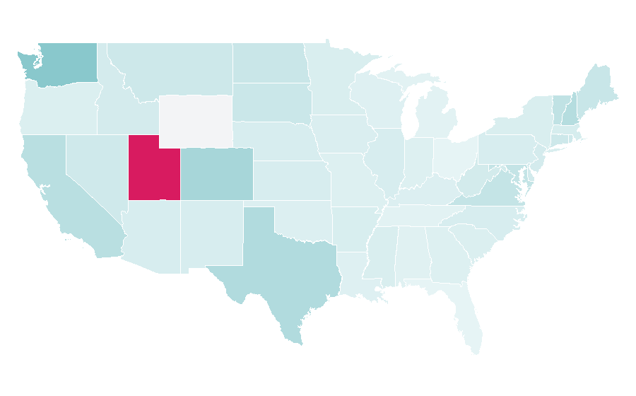 Affinity by region — Indoor climbing, United States