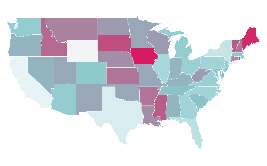 Affinity by region — Indoor games and sports, United States